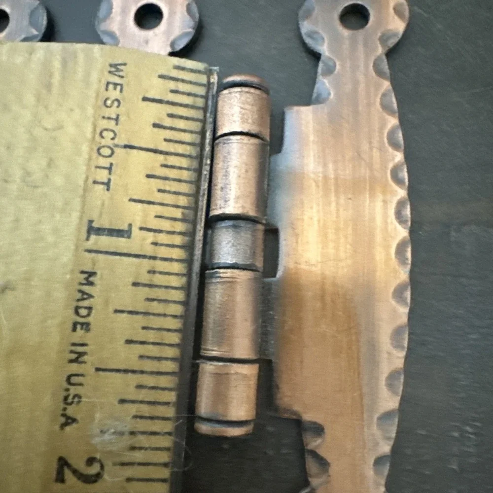 NOS! (2) VINTAGE COPPER HINGES OFFSET DOORS